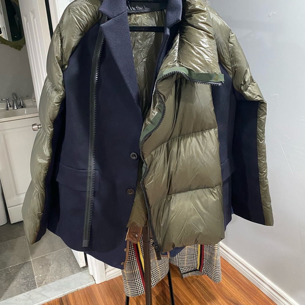 Sacai Olive and Black Puffer Jacket sz 4 UNISEX - Picture 12 of 13